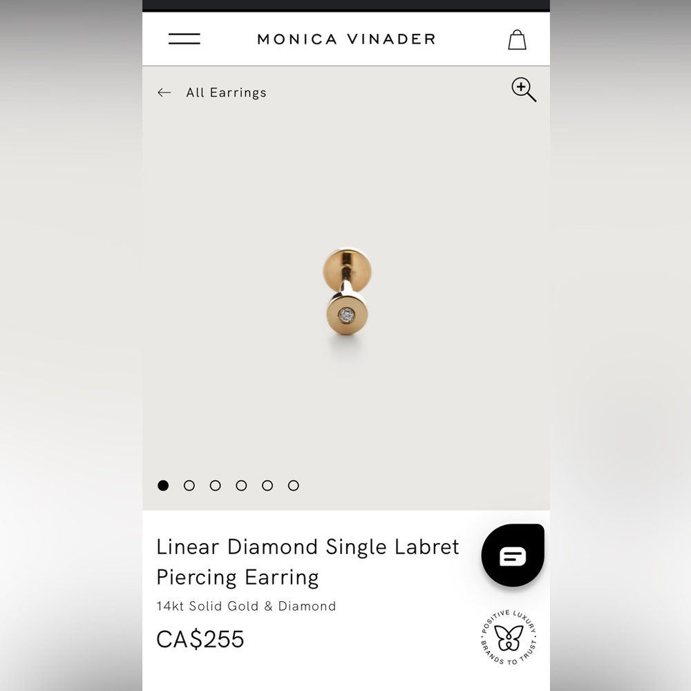 Monica Vinader 14kt gold linear diamond earrings